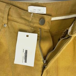 QAK + FORT Never worn! Straight leg Chinos. Size Large. Golden yellow